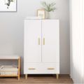 vidaXL Vysoká skrinka biela 70x31x115 cm spracované drevo