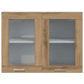 vidaXL Závesná sklenená skrinka “Lyon” Artisan Dub 80x31x60 cm Drevo