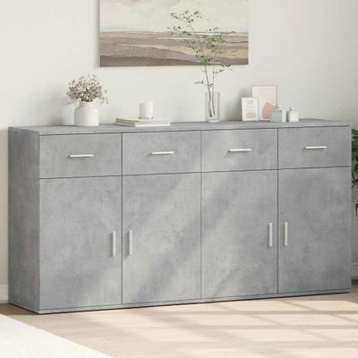 vidaXL Komody 2 ks betónovosivé 79x38x80 cm kompozitné drevo