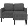 vidaXL 2-miestna pohovka s ležadlom v tvare L, tmavosivá, 125 cm, ľanová