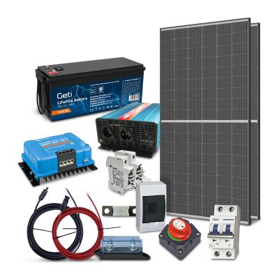 Solárny ostrovný set TRINA 910Wp, batéria LiFePO4 24V 100Ah, menič 24V/230VAC 2000W