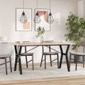 vidaXL Jedálenský stolík v tvare Y 140x80x75,5 cm borovica a oceľ