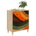 vidaXL Příborník BONN Retro vlnový motív 66 x 36,5 x 75 cm Sonoma