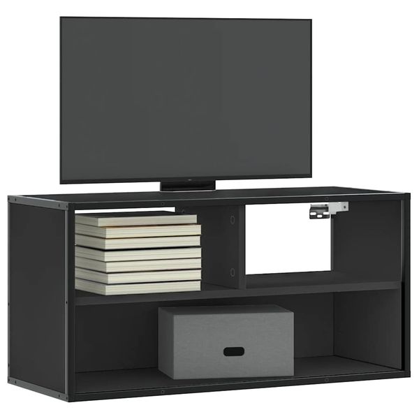 vidaXL TV skrinka čierna 80x31x39,5 cm kompozitné drevo a kov