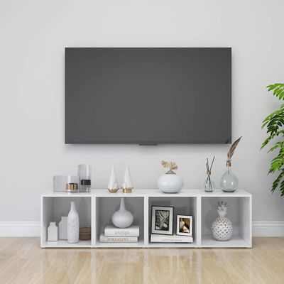 vidaXL TV skrinky 4 ks, lesklé biele 37x35x37 cm, kompozitné drevo