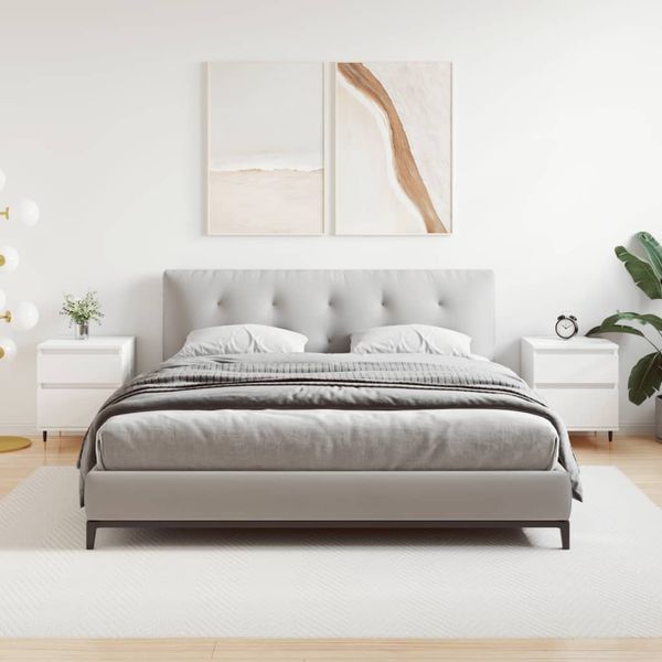vidaXL Nočné stolíky 2 ks lesklé biele 40x35x50 cm kompozitné drevo