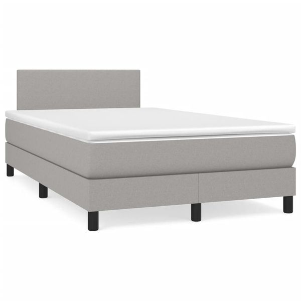vidaXL Boxspring posteľ s matracom bledosivá 120x190 cm látka