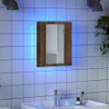 vidaXL LED zrkadlová skrinka staré drevo 40x12x45 cm kompozitné drevo