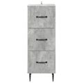 vidaXL Zásuvkový kabinet Betónovo sivá 33 x 34,5 x 89,5 cm