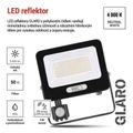LED reflektor GLARO EMOS ZS2344B s pohybovým senzorom, 50 W, čierny, IP54, 5000 lm, neutrálna biela