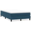 vidaXL Posteľný rám boxsping bez matracom tmavomodrý 120x210 cm zamat