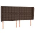 vidaXL Čelo postele so záhybmi hnedé 203x23x118/128 cm umelá koža