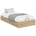 vidaXL Otomanový posteľný rám s úložiskom Sonoma dub 75,5 x 190 cm