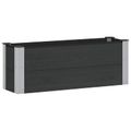 vidaXL Vyvýšený záhradný záhon Čierna 100 x 30 x 36 cm WPC a hliník
