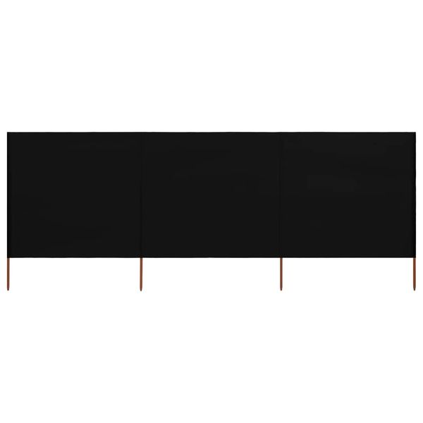vidaXL 3-panelová zábrana proti vetru látková 400x160 cm čierna