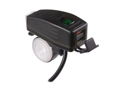 Nabíjačka USB STU 34707 s voltmetrom na motocykel