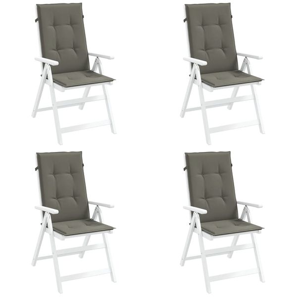 vidaXL Vankúše na stoličky 4 ks tmavosivá melanž 120x50x4 cm látka
