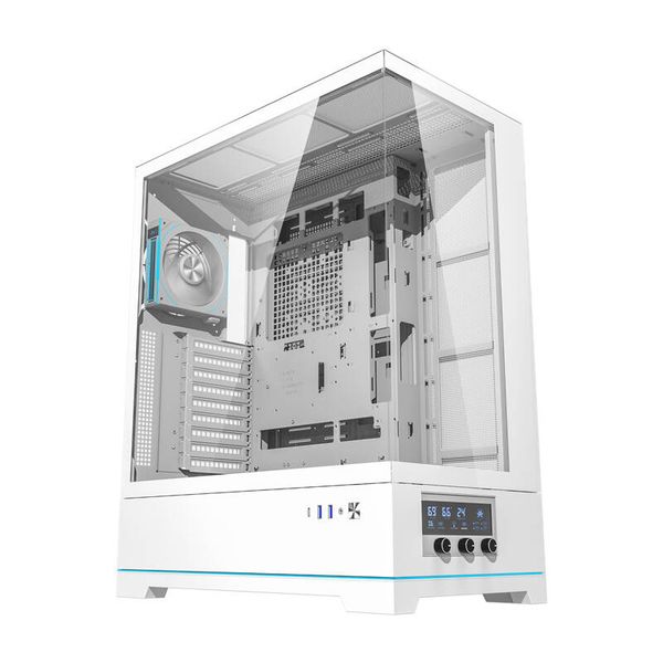 Počítačová skriňa Darkflash DY451L PRO s ventilátorom (biela)