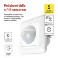 PIR senzor (pohybové čidlo) IP20 500W, biela