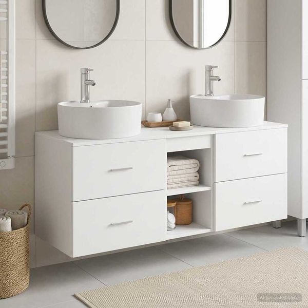 vidaXL Set kabinetov do kúpeľne 3 ks Biela 49,5 x 44,5 x 65 cm