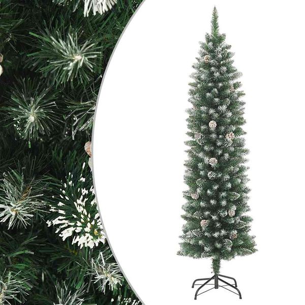 vidaXL Umelý úzky vianočný stromček s podstavcom 180 cm PVC