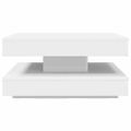 VidaXL Konferenčný stolík otočný o 360 stupňov biely 70x70x34,5 cm