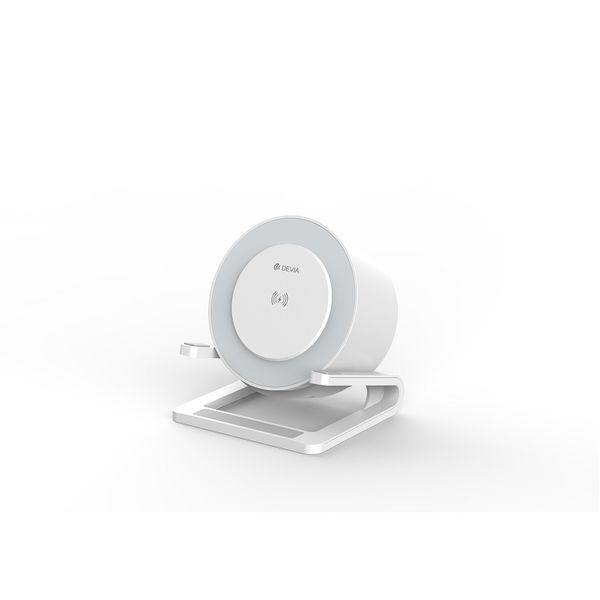 Reproduktor Devia Bluetooth IM-3 s bezdrôtovou nabíjačkou 15W a svetlom biela