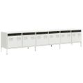 vidaXL TV skrinka biela 202x39x43,5 cm oceľ valcovaná za studena