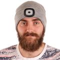 Čepice s čelovkou, univerzálna veľkosť, svetlo šedá SIXTOL