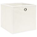 vidaXL Úložné boxy 4 ks, biele 32x32x32 cm, látka