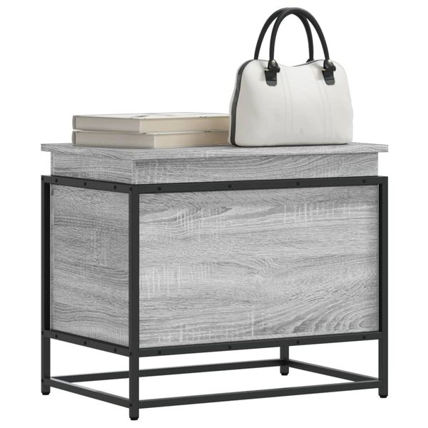 vidaXL Úložný box s vekom sivá sonoma 60x40x51,5 cm kompozitné drevo
