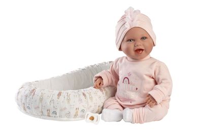 Llorens 74122 NEW BORN - realistická bábika bábätko so zvukmi a látkovým telom - 42 cm