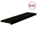 vidaXL Schodiskové stupne 12 ks hnedočierná 100x30x2 cm dubový masív