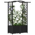 vidaXL Vyvýšený záhon s mriežkou a strechou Čierna 125 x 40 x 138 cm