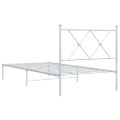 vidaXL Kovový rám postele s čelom biely 90x200 cm