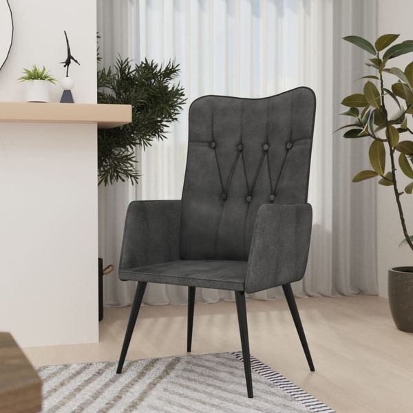 vidaXL Kreslo wingback čierne plátno