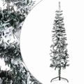 vidaXL Úzky zasnežený umelý vianočný polovičný stromček 120 cm