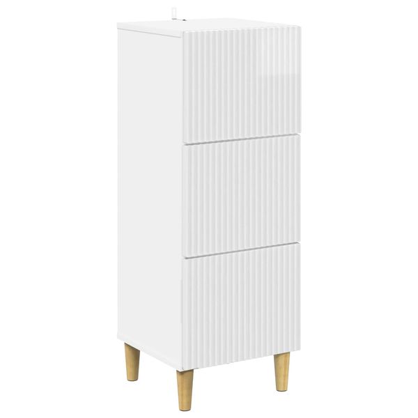 vidaXL Zásuvkový kabinet Biela s vysokým leskom 33 x 34,5 x 90 cm