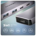 AXAGON HMC-5H60, USB 5Gbps hub, porty 2x USB-A, 1x USB-C, HDMI 4k/60, PD 100W, kábel USB-C 15cm Dokovacia stanica, USB-C, kompatibilný s Thunderbolt 4, 1× HDMI, 2× USB 3.0, 1× USB-C, Power Delivery 100W