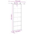 vidaXL Posuvné dvere s kovaním 76x205 cm ESG sklo a hliník