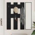 vidaXL Vešiak na stenu Nástenná montáž Čierny dub 65 x 3 x 100 cm