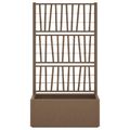 vidaXL Záhradný kvetináč s trellis Hnedá 80 x 36 x 140 cm PP