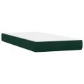 vidaXL Posteľný rám boxsping s matracom tmavozelený 90x210 cm zamat