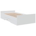 vidaXL Posteľný rám so zásuvkami biely 90x200 cm kompozitné drevo