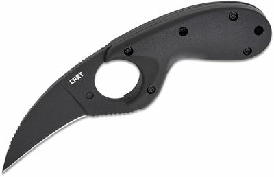 CRKT CR-2516K Bear Claw™ Black outdoorový nôž 6 cm, celočierna, GFN, puzdro