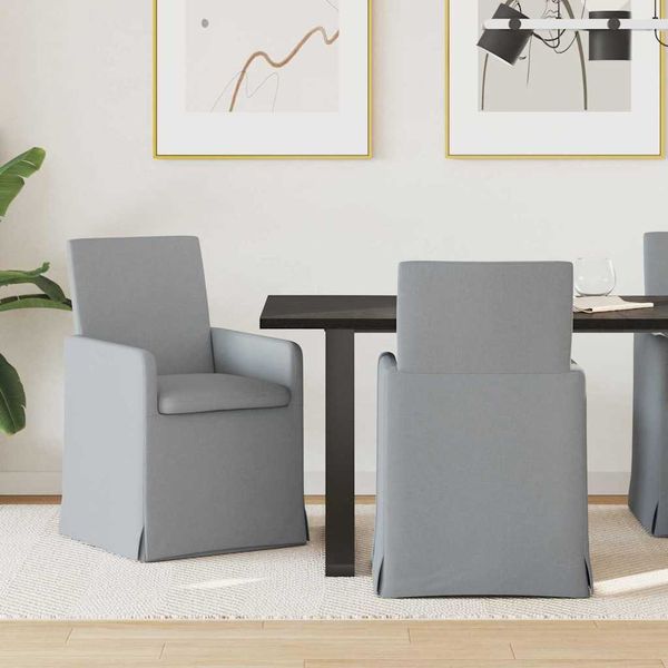 vidaXL Jedálenské stoličky 2 pcs Svetlosivá 57 x 67 x 95 cm látka
