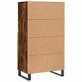 vidaXL Vysoká skrinka dymový dub 60x36x110 cm spracované drevo