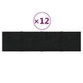 vidaXL Nástenné panely 12 ks čierne 60x15 cm zamat 1,08 m²