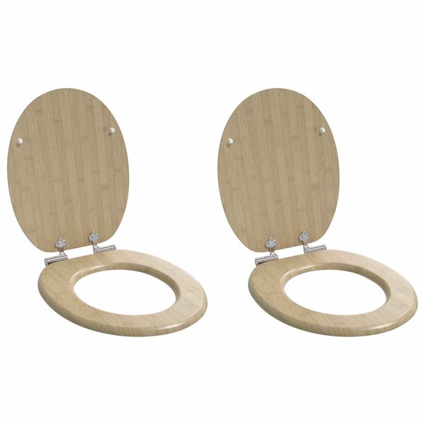 vidaXL Sedenie na toaletu s tichým zatváraním 2 pcs 44 x 38 cm