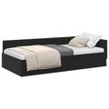 vidaXL Rohový rám postele s čelnou doskou Čierna 80 cm x 200 cm Zamat